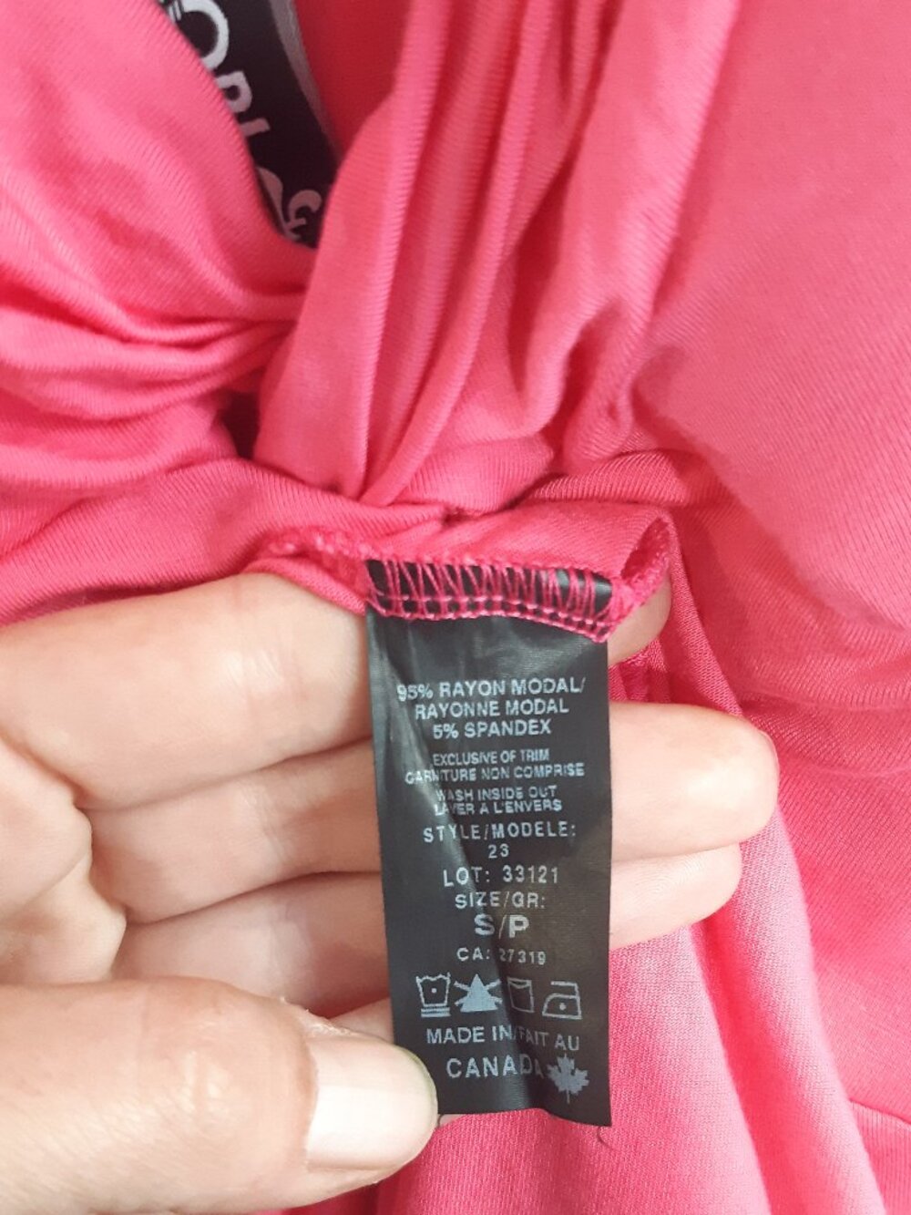 Colori Hot Pink Twist Front V-Neck Dress Size Small - Picture 4 of 5